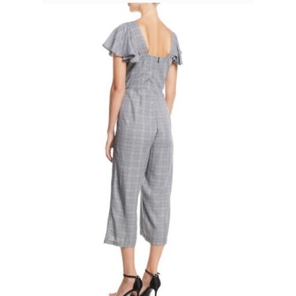 Laundry by Shelli Segal Glen Plaid Jumpsuit Cropped One Pc BLack White sz 12‎ - Picture 2 of 12